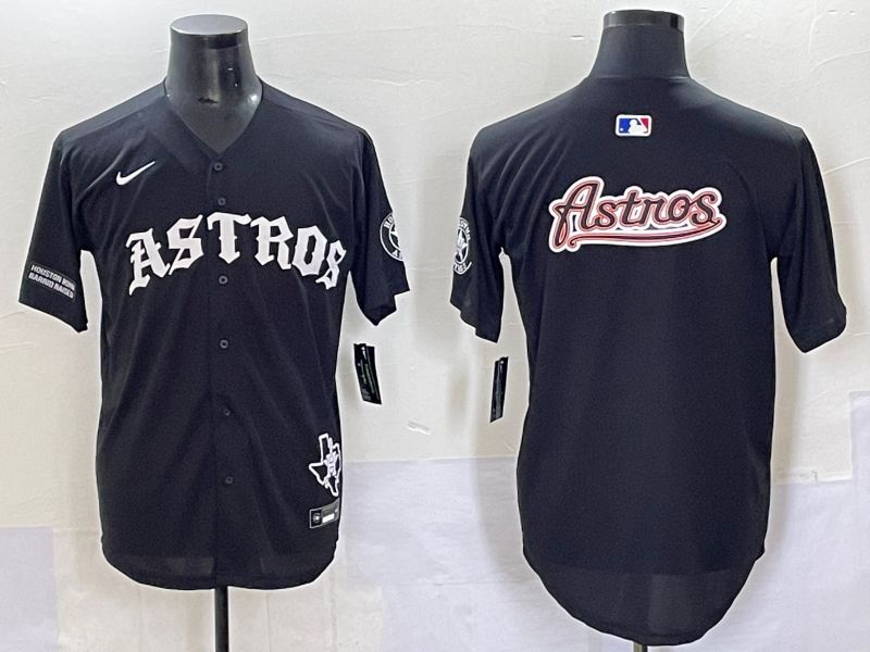 Men 2025 Houston Astros Blank Black Seven generations Joint Name Nike MLB Jersey style 22